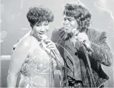  ??  ?? The Queen of Soul shared a stage in ’88 with Godfather of Soul James Brown.