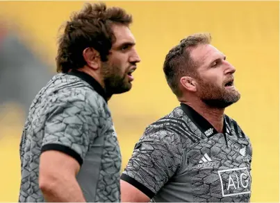  ?? GETTY IMAGES ?? Kieran Read, right with standin All Blacks captain Sam Whitelock, is getting closer to a return and may be able to play in the Bledisloe Cup test in Sydney in August.