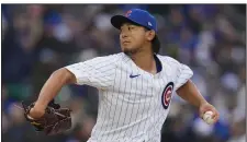  ?? (AP/Erin Hooley) ?? Shota Imanaga allowed 2 hits and struck out 9 in 6 innings for the Chicago Cubs against the Colorado Rockies on Monday at Wrigley Field in Chicago.