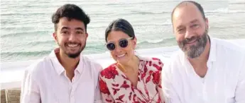  ?? PROVIDED BY FAMILY ?? Hersh Goldberg-Polin (left) is pictured with his parents, Rachel Goldberg and Jon Polin. Goldberg-Polin was taken hostage by Hamas at a music festival on Oct. 7.