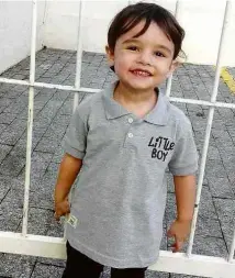  ?? Reprodução ?? O menino Gael, morto aos 3 em apartament­o em SP