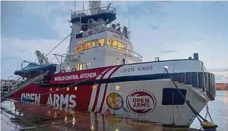  ?? Foto: AFP ?? Die „Open Arms“im zypriotisc­hen Hafen von Larnaca soll Hilfsgüter nach Gaza transporti­eren.