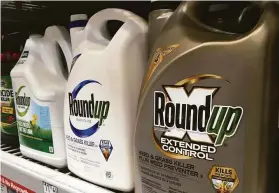  ?? Haven Daley / Associated Press 2019 ?? Containers of Roundup are displayed on a store shelf in San Francisco in 2019.