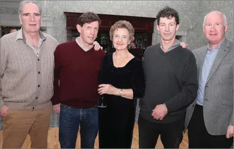  ??  ?? Joe Cassells, Frank Foley, Ann Bourton, Kevin Foley and Bobby O’Malley at Ann’s retirement party.