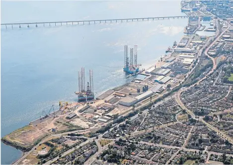  ??  ?? An aerial view of the Port of Dundee.