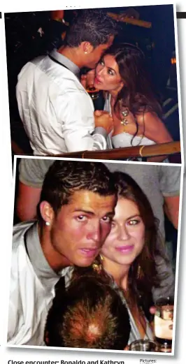  ??  ?? Close encounter: Ronaldo and Kathryn Mayorga in the Las Vegas nightclub in 2009 Pictures: MATRIX PHOTO.COM