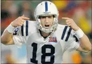  ?? Mike Blake, REUTERS, File ?? Former Indianapol­is Colts quarterbac­k Peyton Manning calls a play in the 2007 Super Bowl.