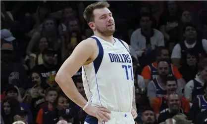  ?? ?? Luka Doncic was targeted on defense by the Suns. Photograph: Matt York/AP