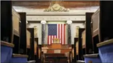  ?? SUSAN WALSH - THE ASSOCIATED PRESS ?? In this 2008 photo shows the House Chamber on Capitol Hill in Washington. A presidenti­al speech to Congress is one of those all-American moments that ooze ritual and decorum. The House sergeant-at-arms will stand at the rear of the House of...