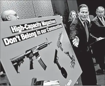  ?? WIN MCNAMEE/GETTY ?? Sen. Richard Blumenthal and others re-introduced gun legislatio­n earlier this month.