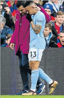  ?? Picture: AFP ?? INJURY TIME: A dejected Gabriel Jesus of Manchester City leaves the field after an injury during their match against Crystal Palace