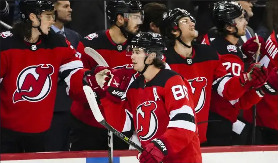  ?? FRANK FRANKLIN II — THE ASSOCIATED PRESS FILE ?? New Jersey Devils center Jack Hughes is at the vanguard of a new generation of stars primed to take over the National Hockey League.
