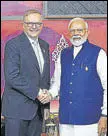  ?? ?? PM Narendra Modi with Australian PM Anthony Albanese at the G20 summit.