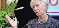  ??  ?? BRUSSELS: Internatio­nal Monetary Fund (IMF) Managing Director, French Christine Lagarde, gives a talk about the global outlook and policy priorities ahead of the upcoming 2017 IMF spring meetings yesterday. — AFP