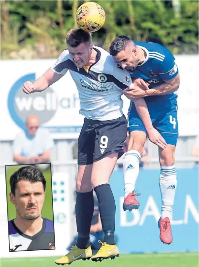  ??  ?? OLD ENEMY: Scott Ross, right, is gearing up to face, inset, Steven Mackay’s Brora Rangers at Dudgeon Park