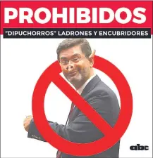  ??  ?? Parte del afiche con la imagen del diputado José Ibáñez que los comerciant­es pueden colocar en sus negocios.