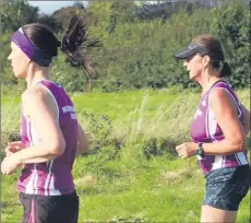  ??  ?? Patricia Ryan and Patricia Blackburn hopping it out in training.