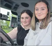  ?? (Pic: John Ahern) ?? GIRL POWER & HORSE POWER: Qualified driver, Mairead Halpin and her friend, Laura Ryan, from Galbally, who took part in last Sunday’s tractor & truck run.