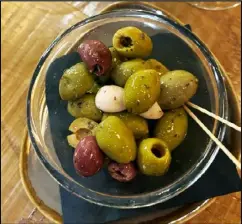  ?? ?? Mixed olives to nibble (£4.50)
