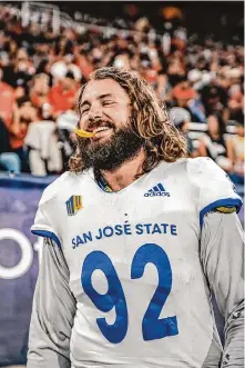  ?? Terrell Lloyd/San Jose State Athletics ?? Cade Hall hopes his decision not to pursue an NFL career will inspire others to think more about their football mortality.