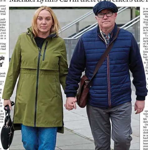  ?? ?? cross-examined: Former solicitor Michael Lynn attending court with his wife Bríd Murphy in Dublin earlier this week