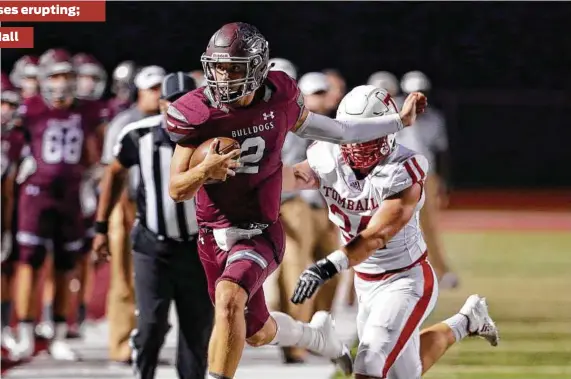  ?? Michael Wyke ?? Magnolia receiver-turnedquar­terback Reese Mason had another monster night at Tomball’s expense last week.
