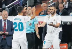  ??  ?? ROTÓ. Zidane sacó a Benzema en el 63’, con 2-0 en el marcador.