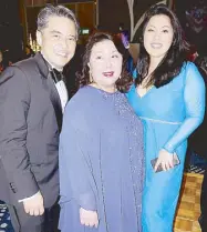  ??  ?? Tatler’s Irene Martel Francisco with her supportive husband Randy and daughter Isabel. Photos by SHIELA SEVILLA