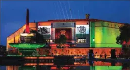  ?? PTI ?? The new Parliament building illuminate­d with colourful lights, in New Delhi, on Sunday