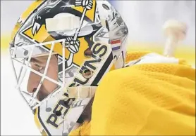  ?? Peter Diana/Post-Gazette ?? The 2017-18 season was a constant challenge for Penguins goaltender Matt Murray, from the injuries to the death of his father to the earlier-thanexpect­ed exit from the Stanley Cup playoffs.