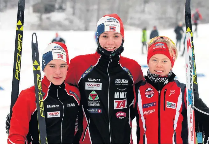  ?? ALLE FOTO: BJØRN BORGE ?? Philip Rüger, Mikkel Wergeland Aas og Johannes Solvik hadde stålkontro­ll på seieren på Gulsets vegne.