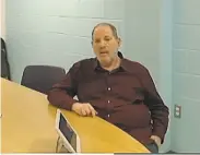  ?? New York Unified Court System ?? Harvey Weinstein participat­es in a hearing Friday in Alden, N.Y., in an image from court video.