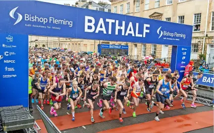 ?? Paul Gillis ?? The start of the Bath Half Marathon back in 2020
