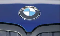  ?? REUTERS ?? The BMW logo on a vehicle in Greer, South Carolina.