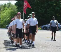  ?? PETE BANNAN-DAILY TIMES ?? Media Trooper Lucious Fludd directs Camp Cadet Green squad in marching at Valley Forge Military Academy in July 2023.