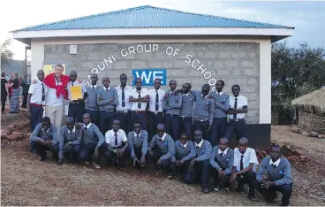  ??  ?? Ottawa’s Mitch Kurylowicz, 19, poses with the first class of students at Ngulot Secondary School in Kenya.