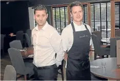  ??  ?? Bieldside Inn manager Mark Wheeler, left, and head chef Simon Robertson