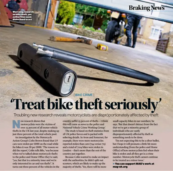  ?? ?? Worrying research on bike theft, yet authoritie­s seem disincline­d to act