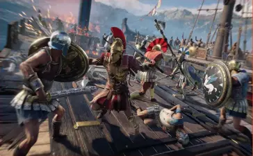  ??  ?? ABOVE Stadia’s public beta featured Assassin’s Creed Odyssey. Côté remembers Google’s control room when the game went live: “It was like launching a Space Shuttle,” he says.