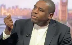  ??  ?? Targeting the ERG: MP David Lammy on BBC television