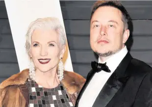  ?? STHANLEE B. MIRADOR/SIPA VIA AP FILE ?? Maye Musk and Elon Musk arriving at the 2017 Vanity Fair Oscar Party hosted by Graydon Carter held at the Wallis Annenberg Center for the Performing Arts in Beverly Hills on Feb. 26, 2017.