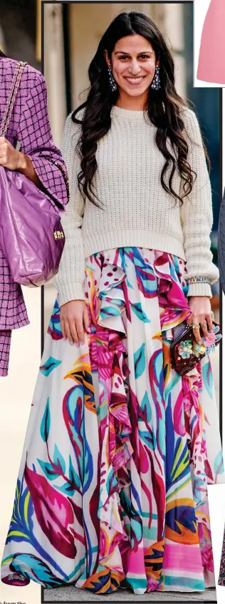  ?? ?? A guest wears a cream knit and printed maxi skirt at New York Fashion Week