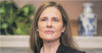  ?? JIM LO SCALZO/POOL VIA AP, FILE ?? Justice Amy Coney Barrett heard two hours of arguments Monday.