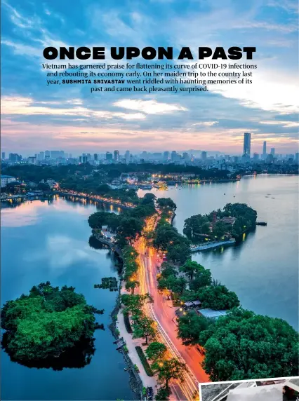  ??  ?? An aerial view of Hanoi city at dusk.
Photograph­er Nick Ut’s iconic image, Napalm
Girl, was clicked during the Vietnam War.