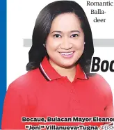  ?? / PEP.PH ?? Bocaue, Bulacan Mayor Eleanor "Joni" Villanueva-Tugna