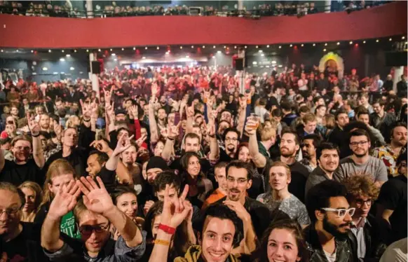  ?? CHP/FAMEFLYNET PICTURES ?? The crowd at the Eagles of Death Metal concert at the Bataclan just before the shootings by terrorists on Friday. The concert hall and clubs were targeted for the youth who frequented them.