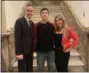  ?? SUBMITTED PHOTO ?? U.S. Rep. Brian Fitzpatric­k, R-1, left; Justin Lyons, who was Fitzpatric­k’s guest for the State of the Union speech; and Lyons’ mother Tracy Cangro stand in the U.S. Capitol.