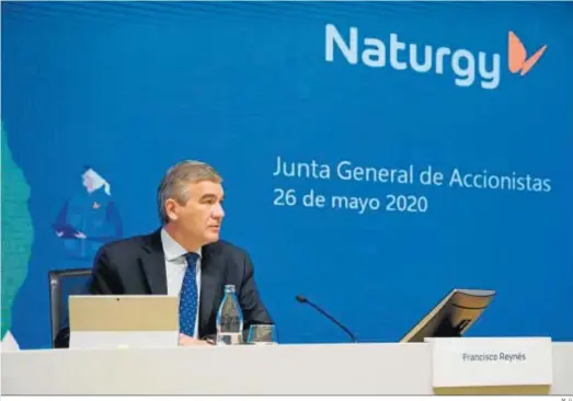  ?? M. G. ?? Francisco Reynés, presidente de Naturgy, durante la junta general de accionista­s de 2020, ayer.