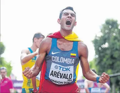  ?? FOTO: GETTY ?? Oro colombiano. Eider Arévalo salió vencedor de una carrera en la que esta vez los españoles no pudieron ser protagonis­tas