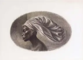  ??  ?? Charles White (1918-1979), Juba #2, 1965. Wolff crayon and oil wash on illustrati­on board,25½ x 35 in., signed.